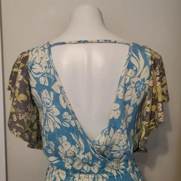 Daily Practice Anthropologie Tiered Ruffle Floral Flutter Sleeve Mini Dress(XS) - Picture 8 of 13